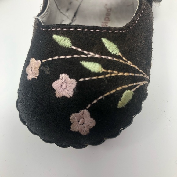 Pediped Caroline Embroidered Flower Leather Baby Shoes Size 0-6 Months - Picture 7 of 11